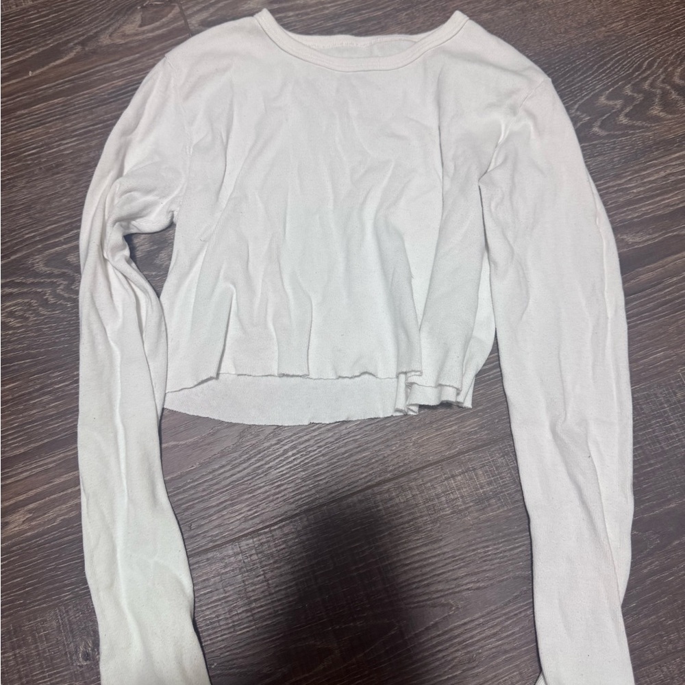 WHITE LONG SLEEVE BRANDY MELVILLE TOP